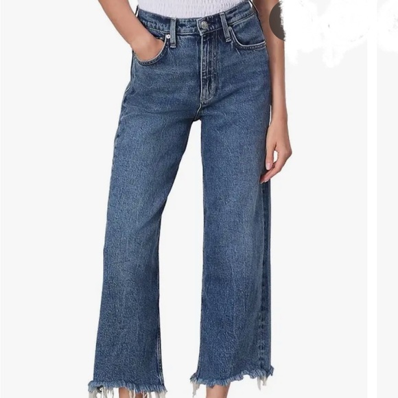 rag & bone Denim - Rag & Bone Straight Leg Button Fly Cropped Jeans